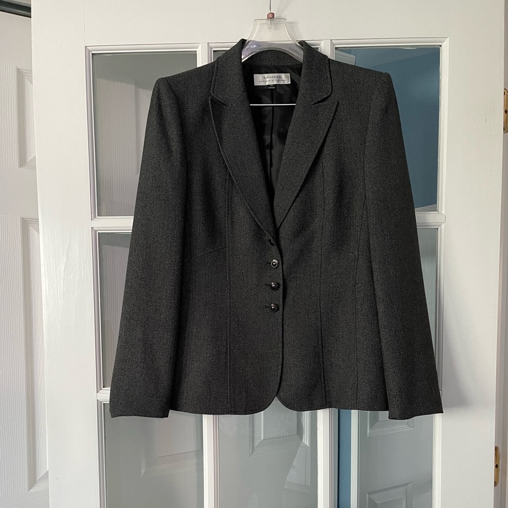 Charcoal Gray Tahari Pantsuit Size 12